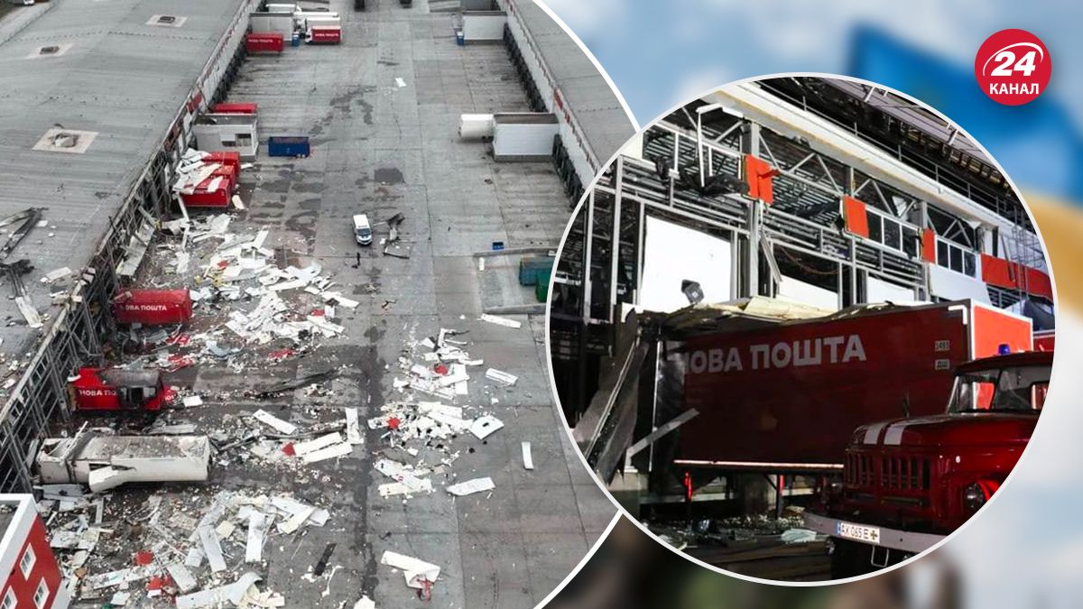 Место атаки на почтовый терминал в Харьковской области с неба - 24 Канал Место атаки на почтовый терминал в Харьковской области с неба - 24 Канал