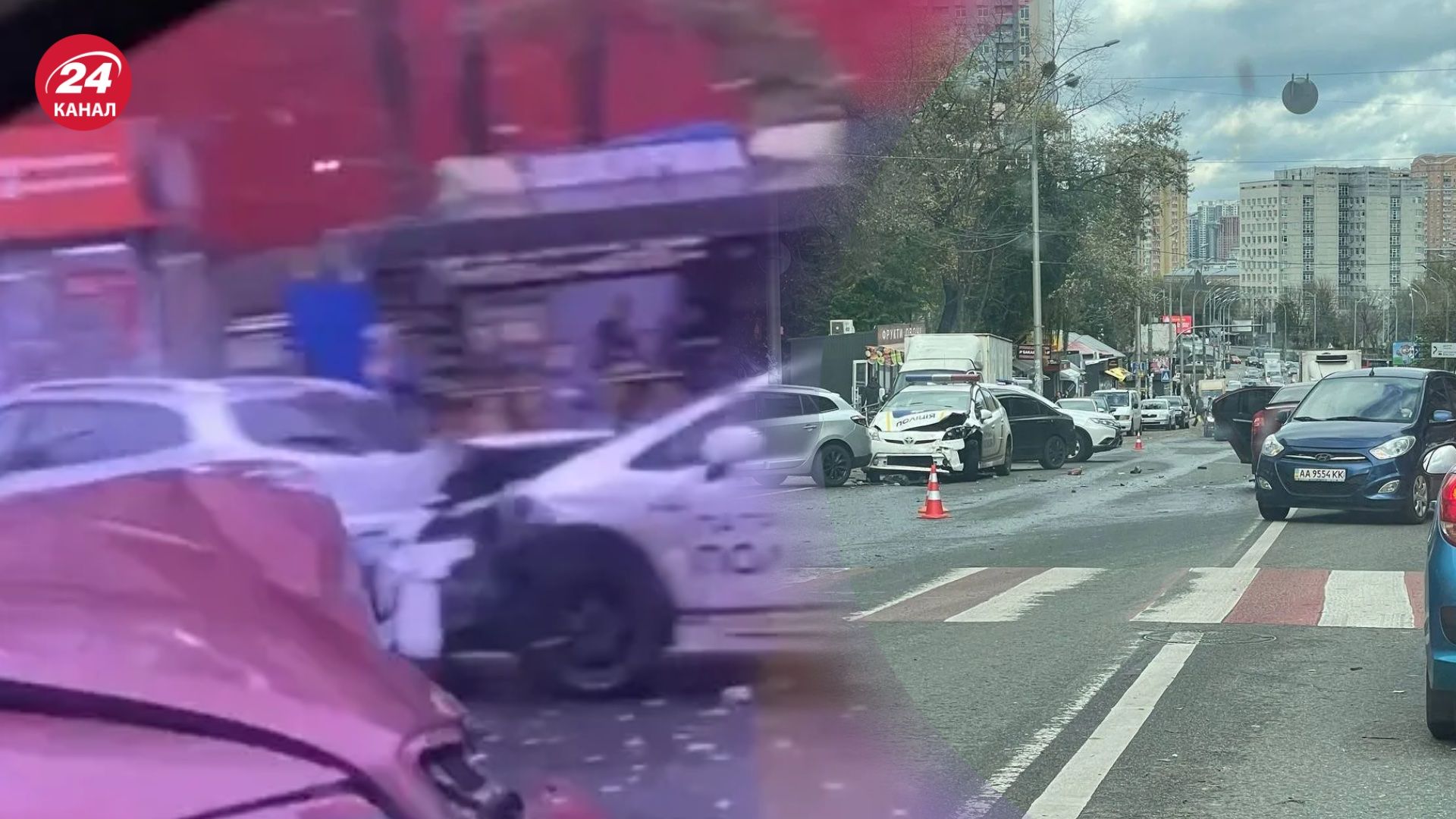 В ДТП попала также машина патрульной полиции В ДТП попала также машина патрульной полиции