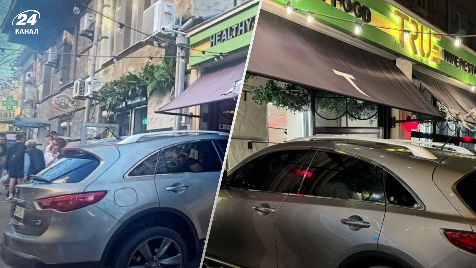 В Одесі Infiniti розбила вітрину ресторану