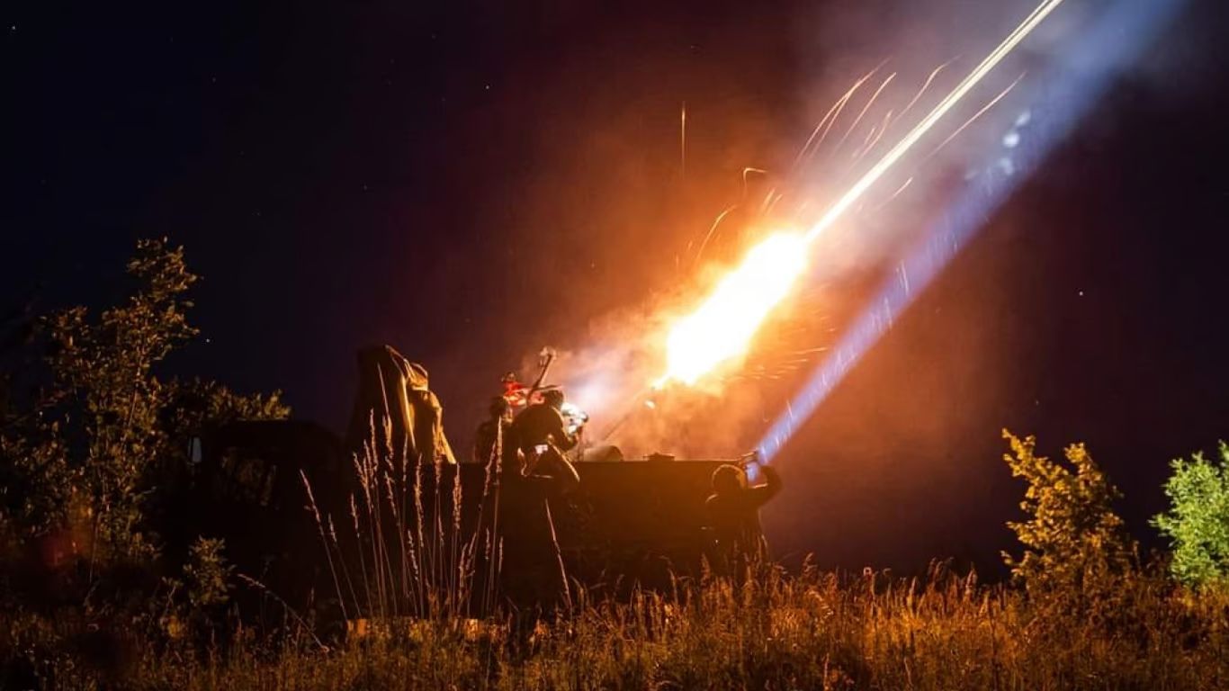 Работа украинского ПВО