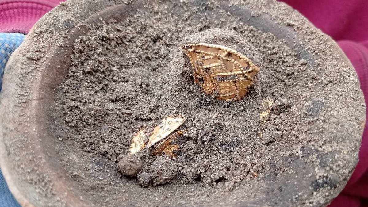 Золотые украшения и перламутровый бисер нашли во время раскопок в Белой Церкви Золотые украшения и перламутровый бисер нашли во время раскопок в Белой Церкви