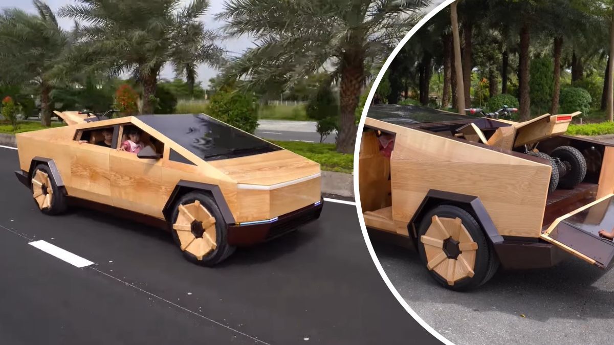 Ентузіаст збудував дерев'яний Cybertruck Ентузіаст збудував дерев'яний Cybertruck