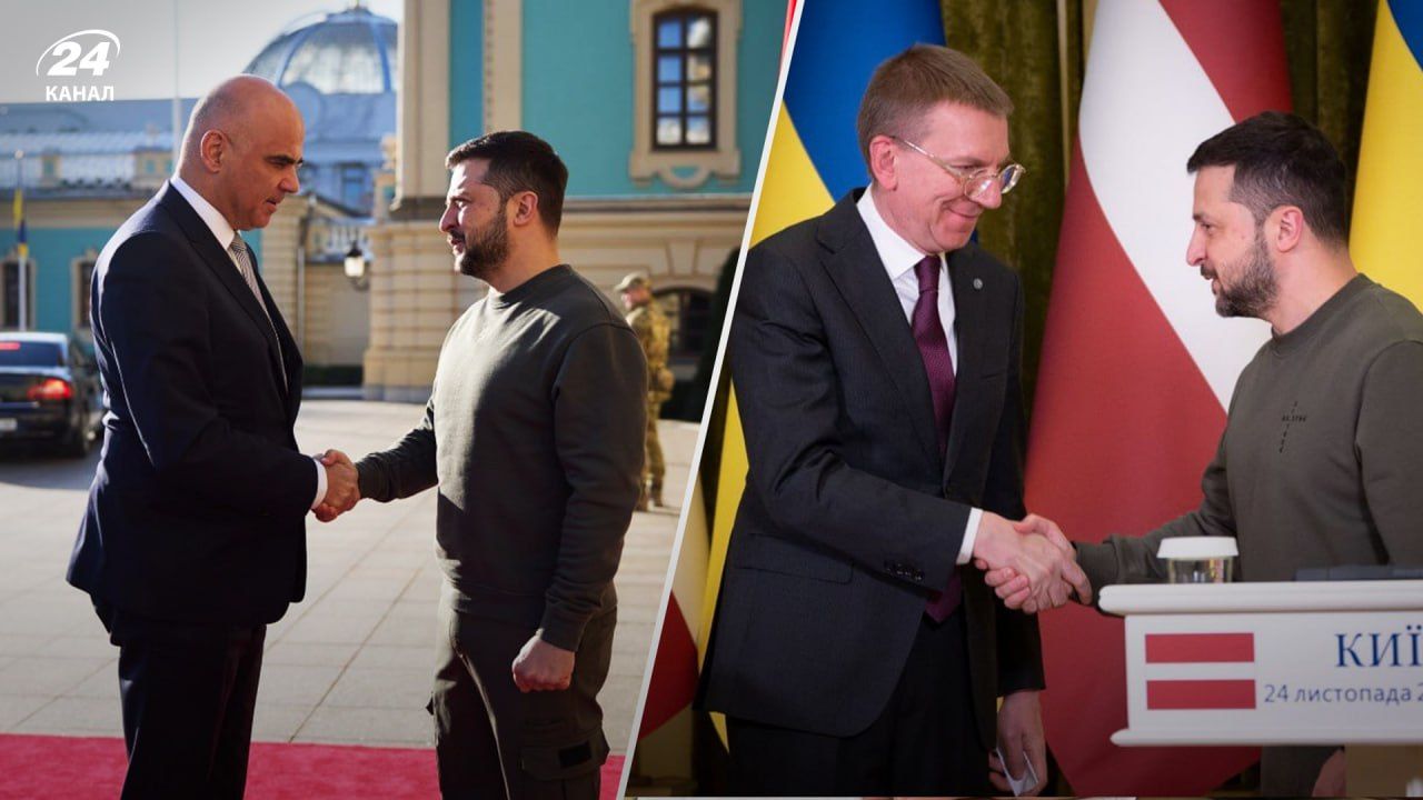 Лидеры Швейцарии и Латвии в Украине