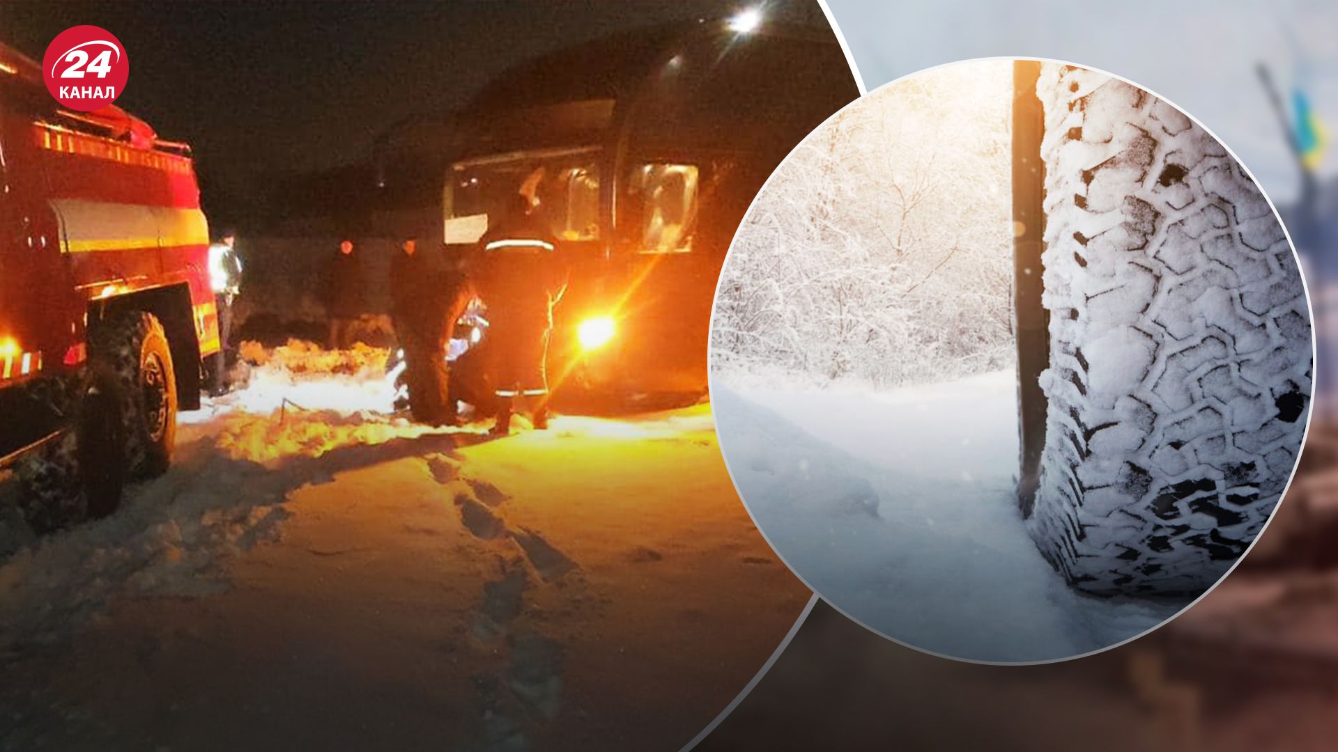 На Волині автобус застряг у снігу