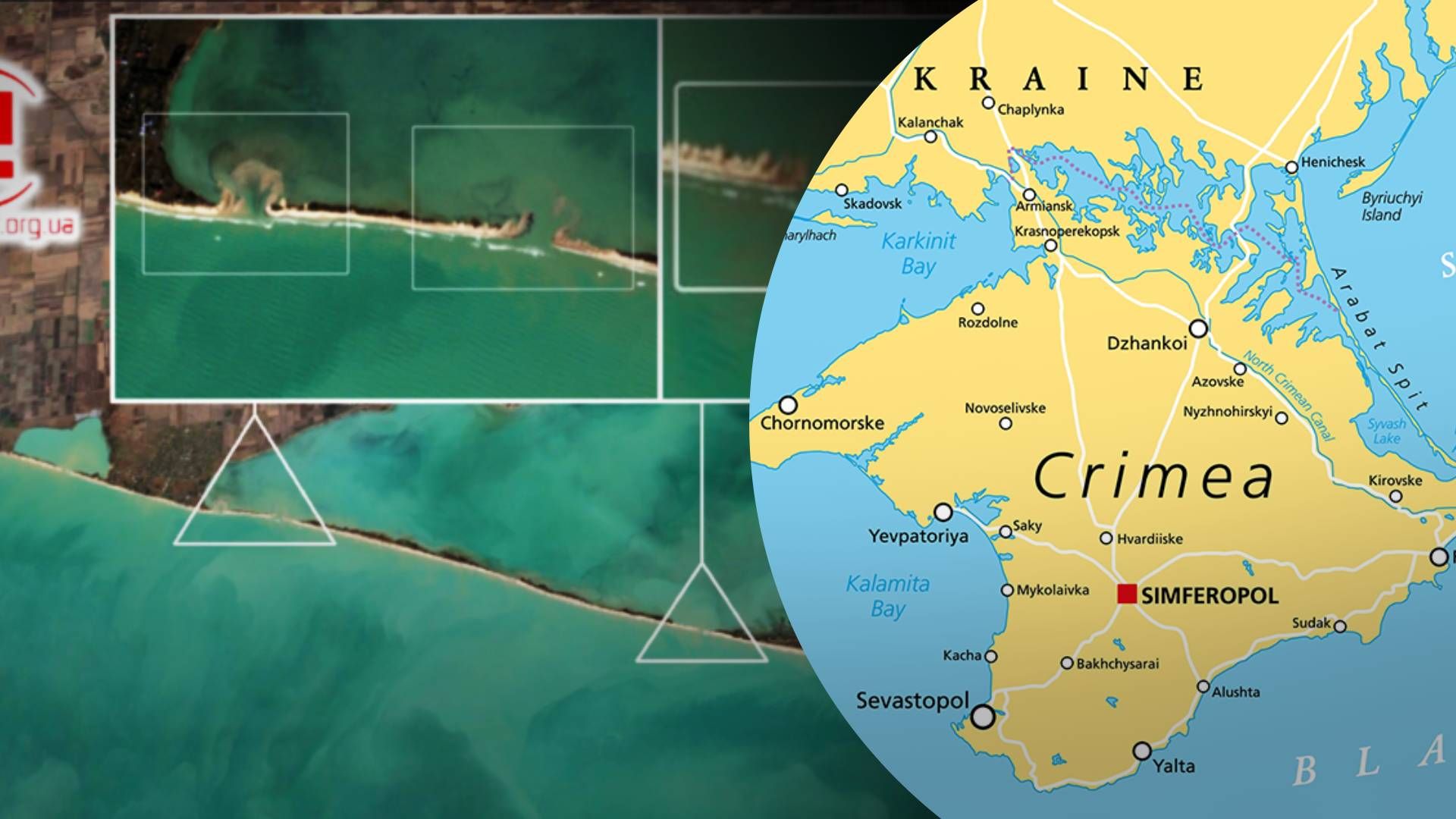 Кримський "шторм століття" поламав плани окупантів щодо Джарилгачу: супутникові фото - 24 Канал