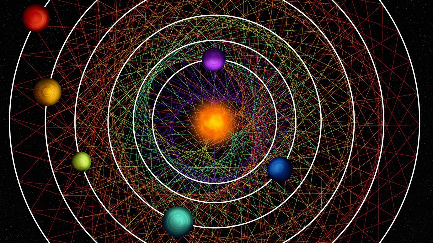 Художня ілюстрація шести нововідкритих планет