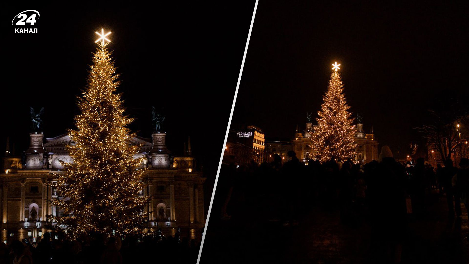 У Львові засвітили головну ялинку міста У Львові засвітили головну ялинку міста