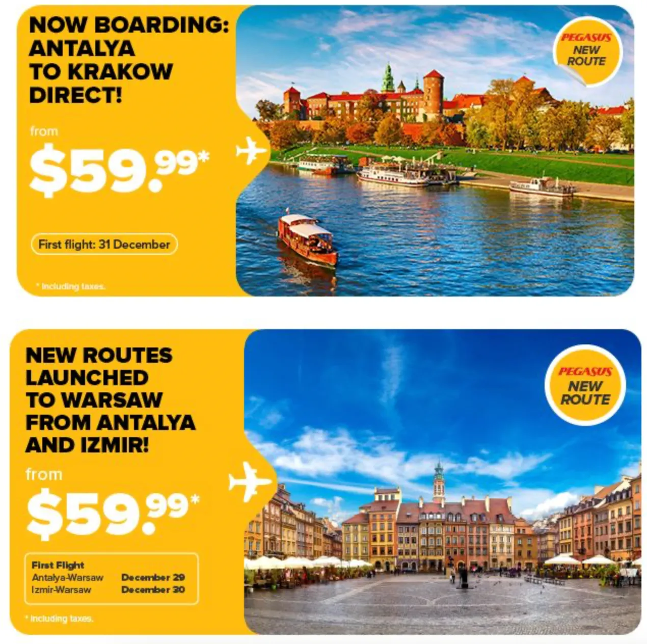 Pegasus запустит три новых рейса из Польши в Турцию Pegasus запустит три новых рейса из Польши в Турцию