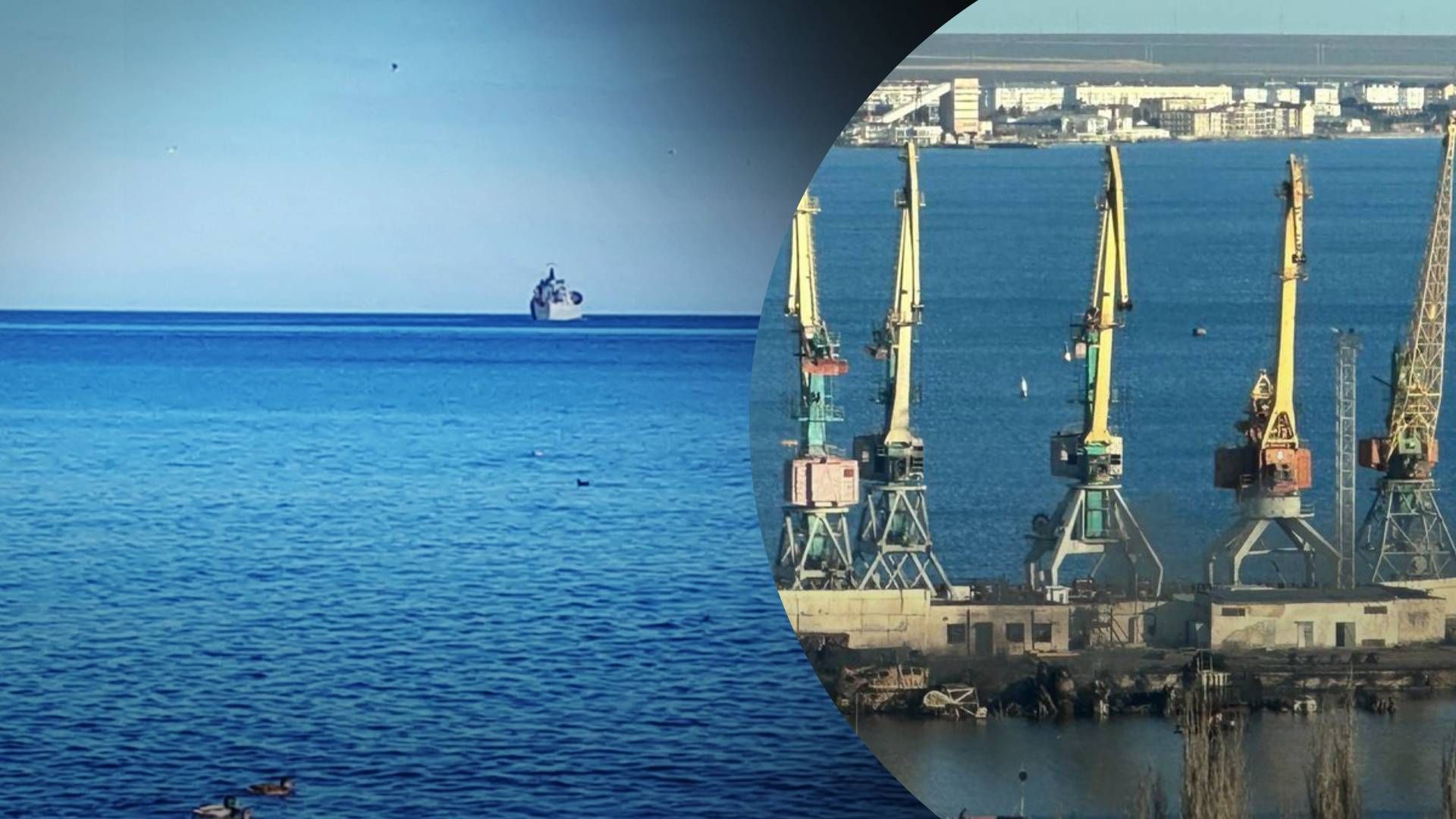 Два русских корабля бежать из Феодосии