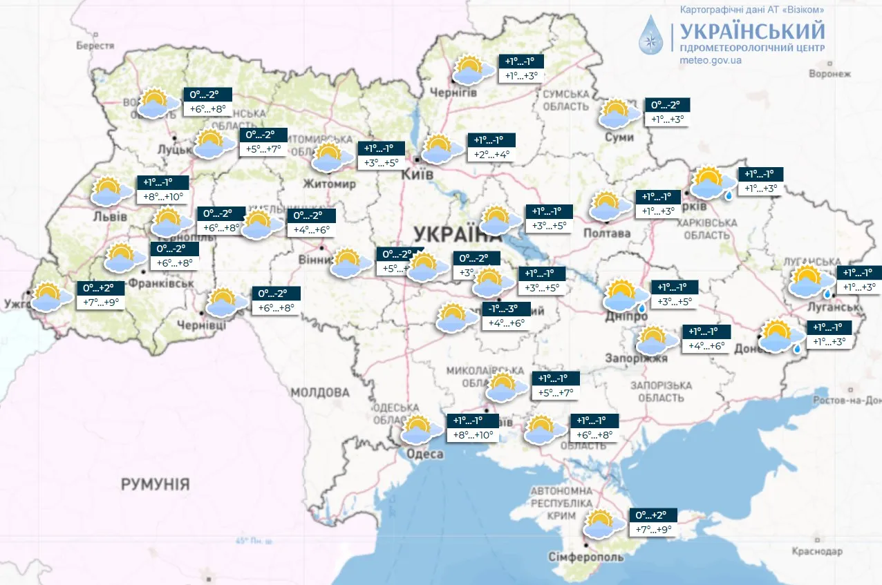Погода в городах Украины