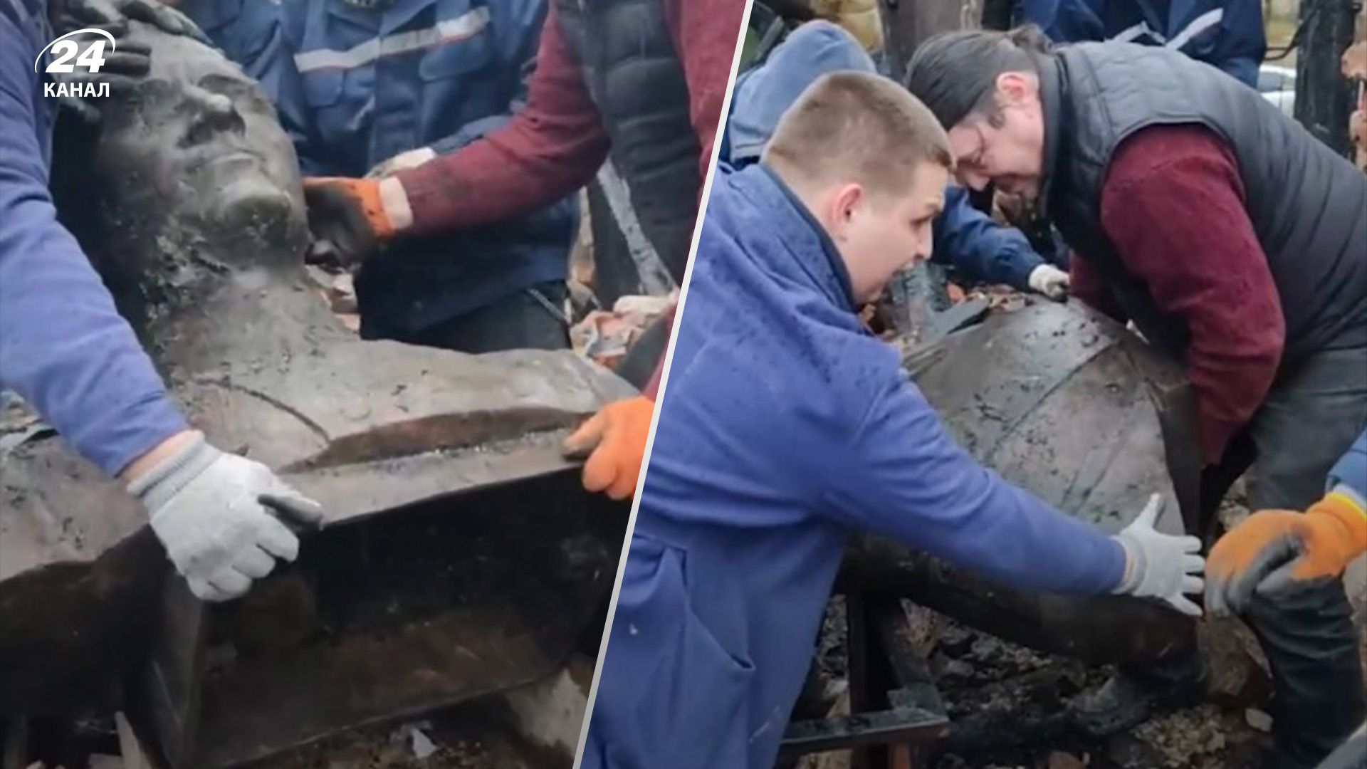 Во Львове бюст Шухевича достали из-под завалов Во Львове бюст Шухевича достали из-под завалов