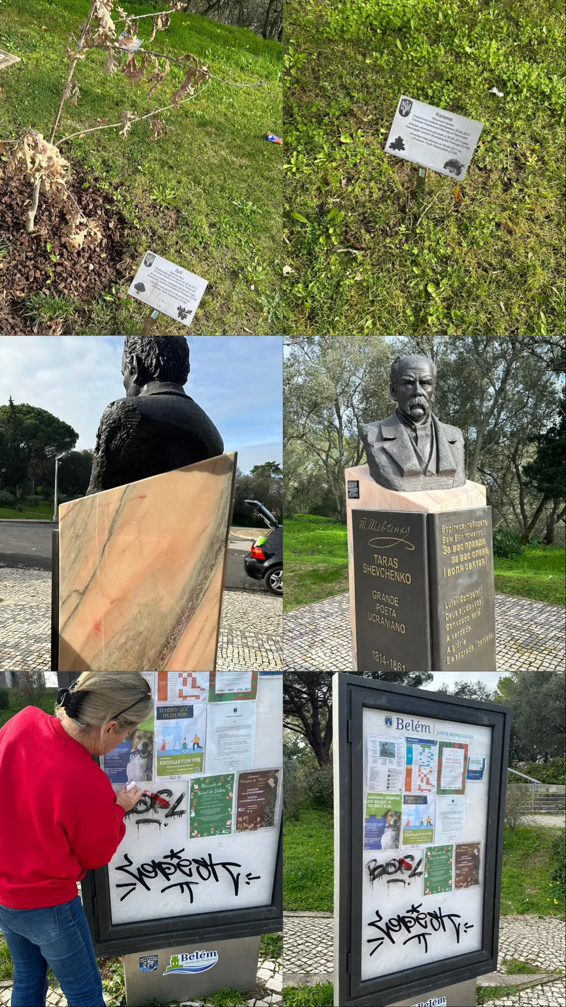 Українці в Португалії допомогли відмити погруддя Українці в Португалії допомогли відмити погруддя