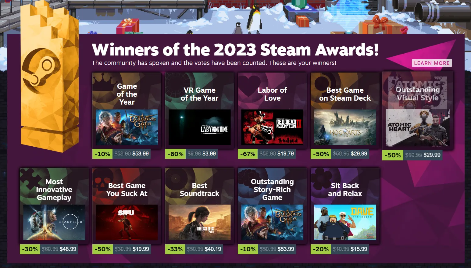 Переможці Steam Awards 2023