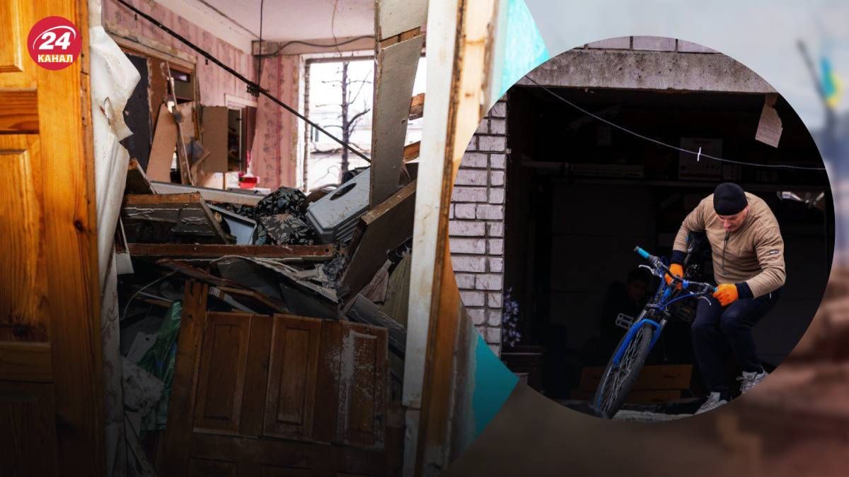 Жители общежития в Днепре мешками выносят обломки из своих квартир