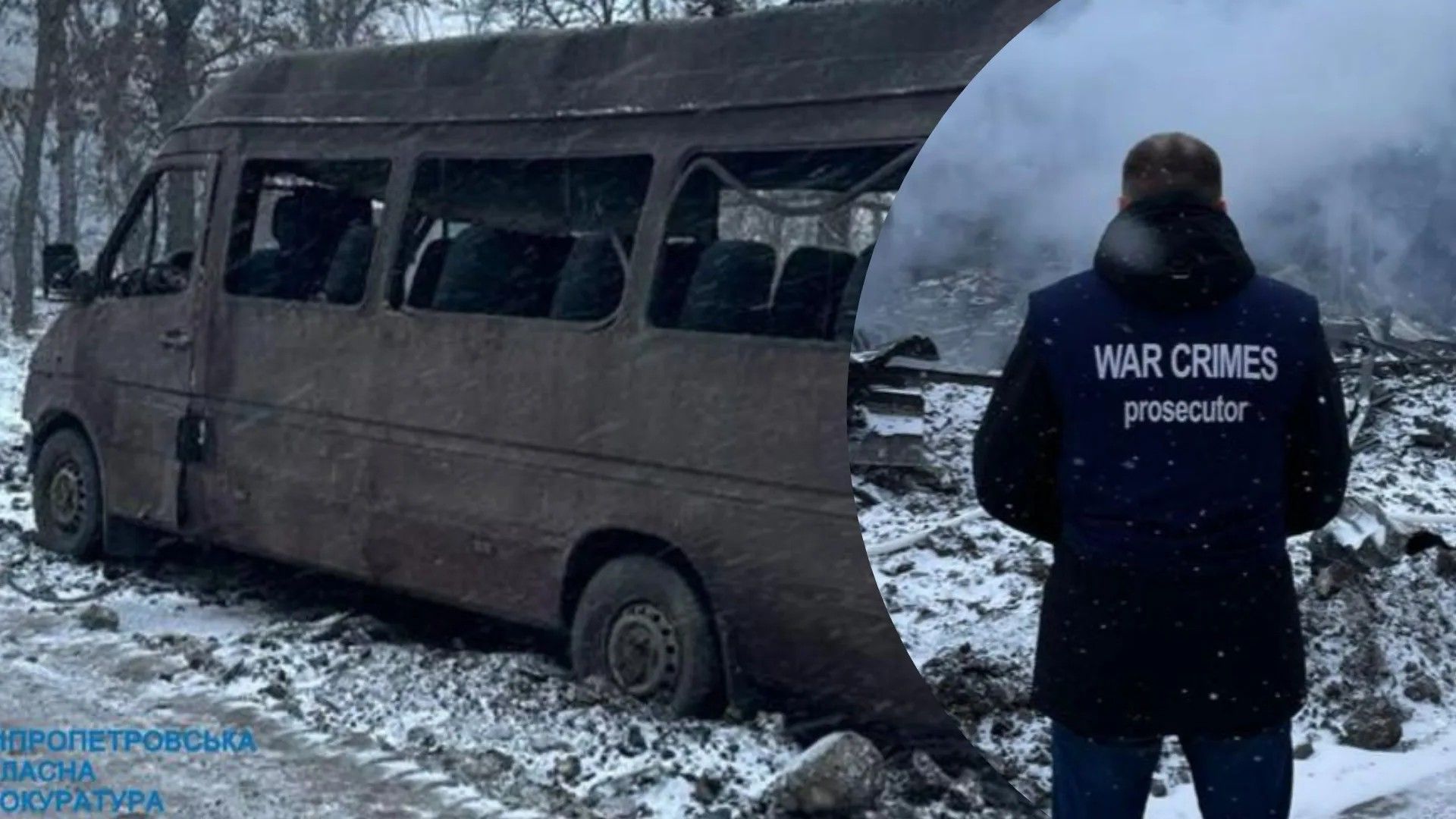 Поврежденная маршрутка в Новомосковске Поврежденная маршрутка в Новомосковске