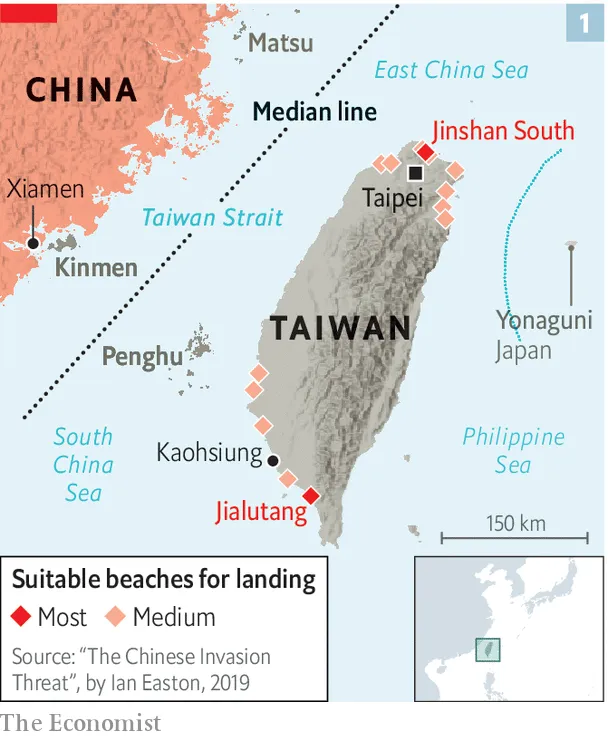 Китай Тайвань війна карта