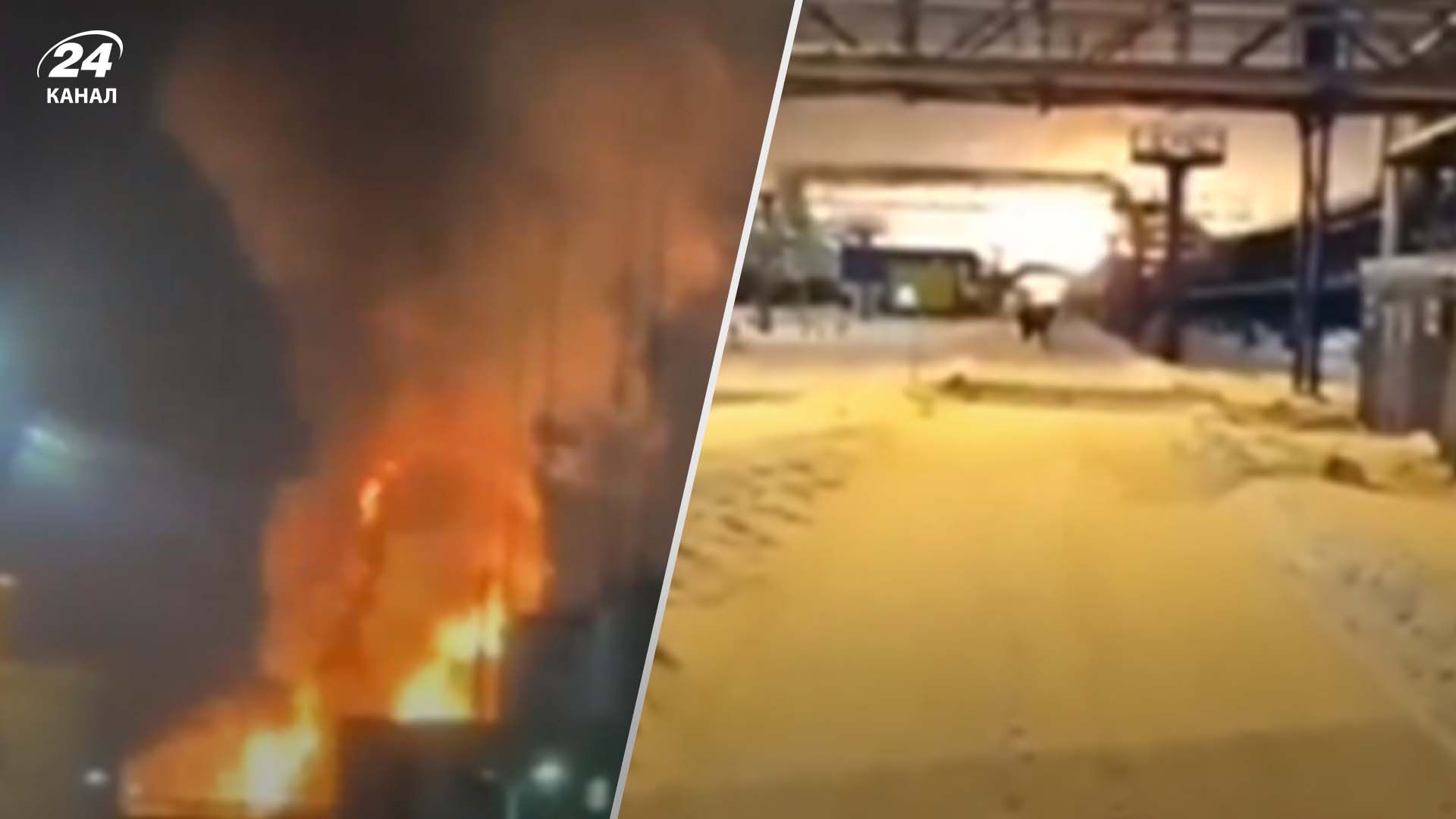 Обнародовали момент атаки дронами по Усть-Лугу Обнародовали момент атаки дронами по Усть-Лугу