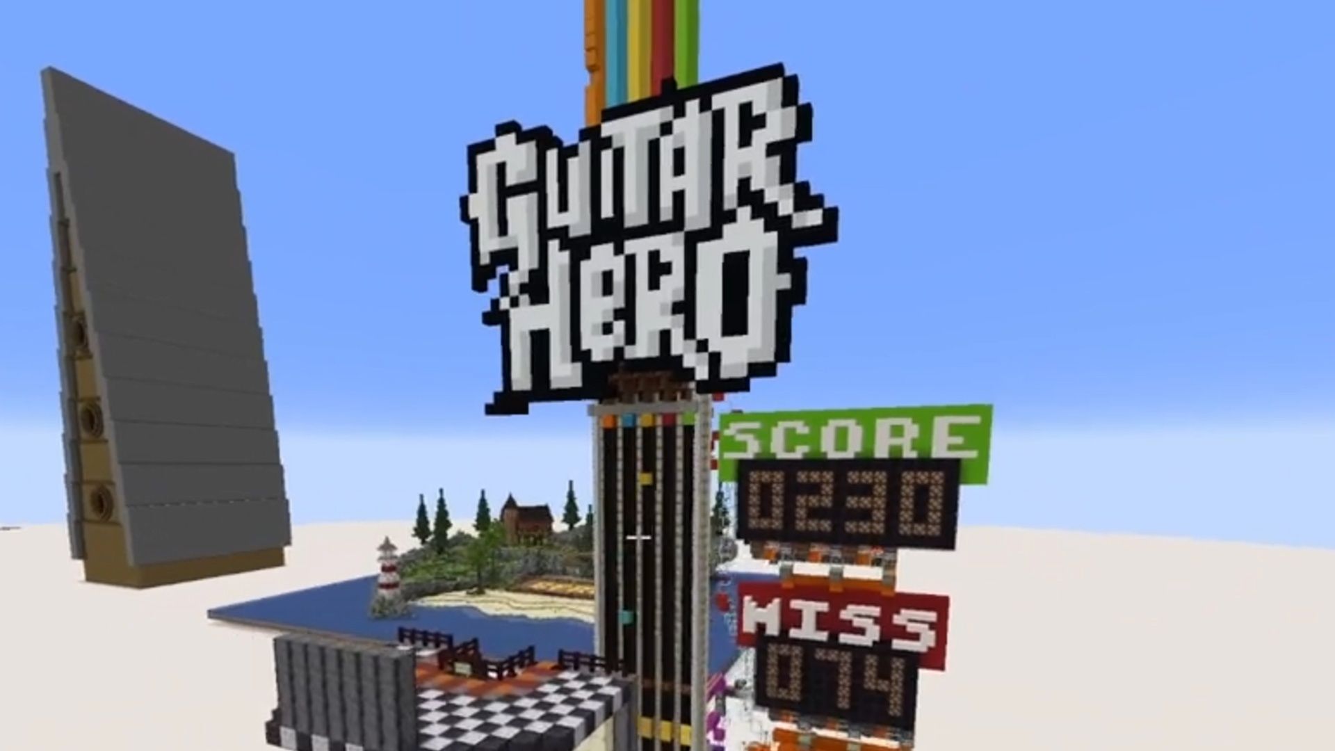 Ентузіаст збудував гру Guitar Hero у Minecraft