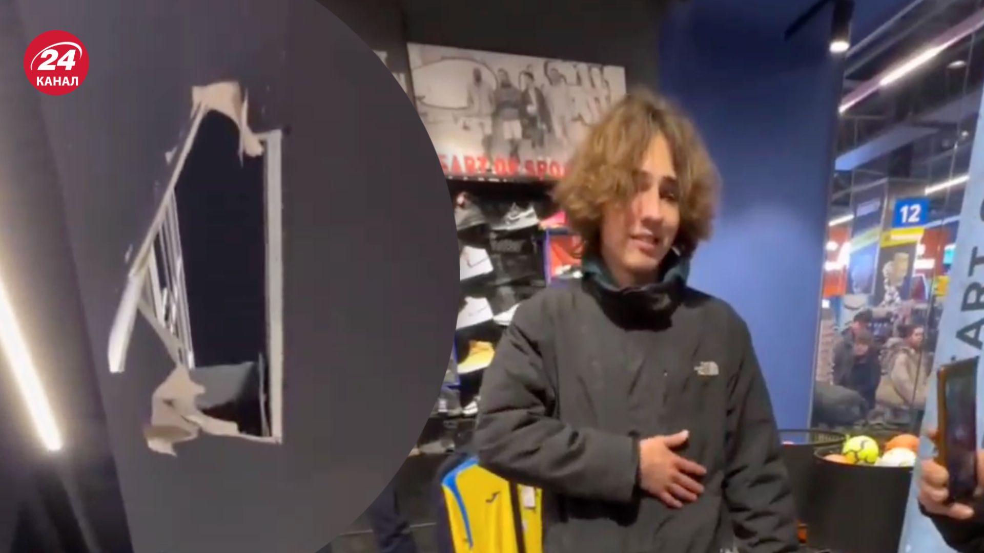 В Запорожье парень пробил потолок Эпицентра В Запорожье парень пробил потолок Эпицентра