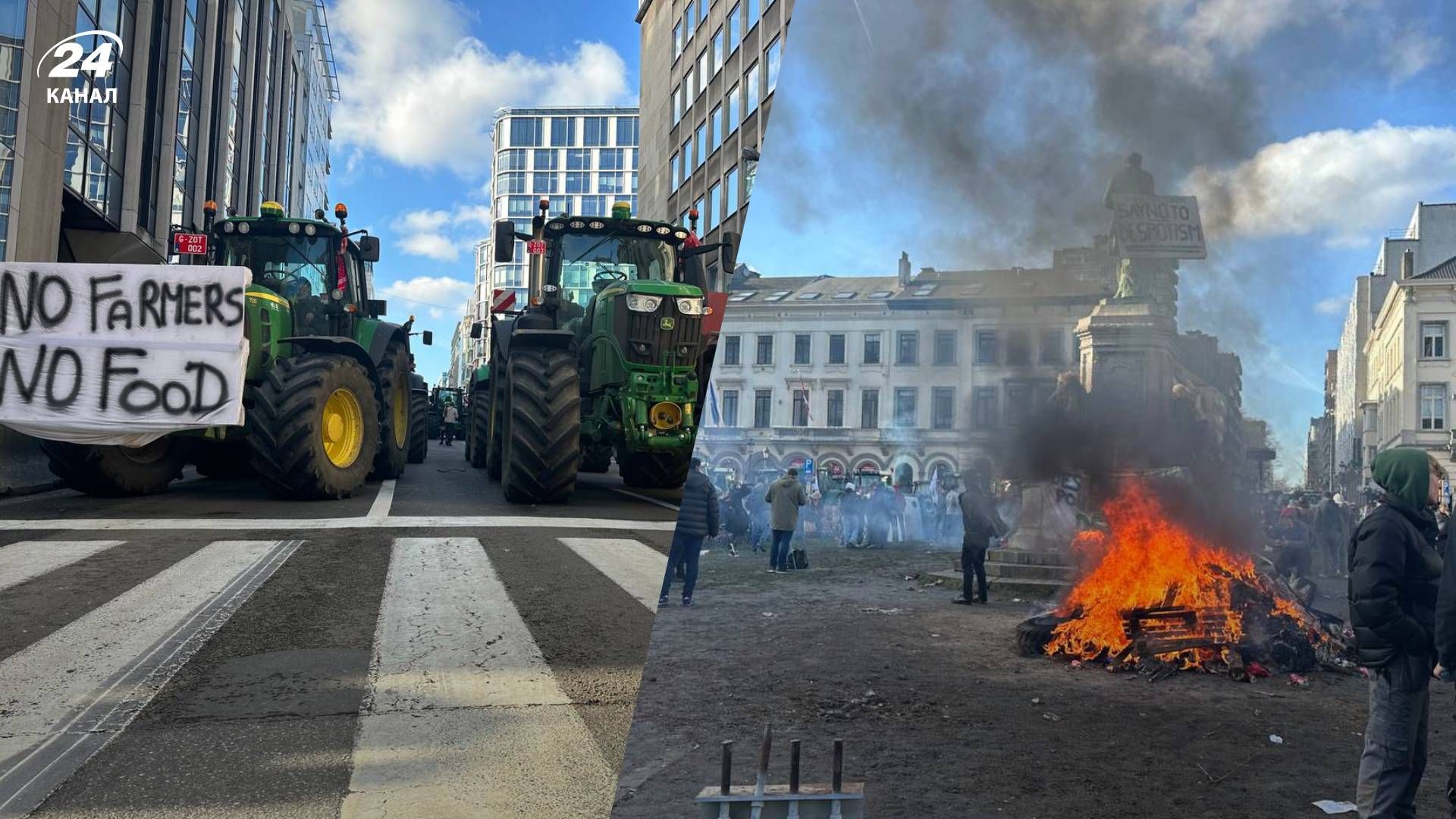 В Брюсселе фермеры попытались прорваться в Евроквартал - 24 Канал