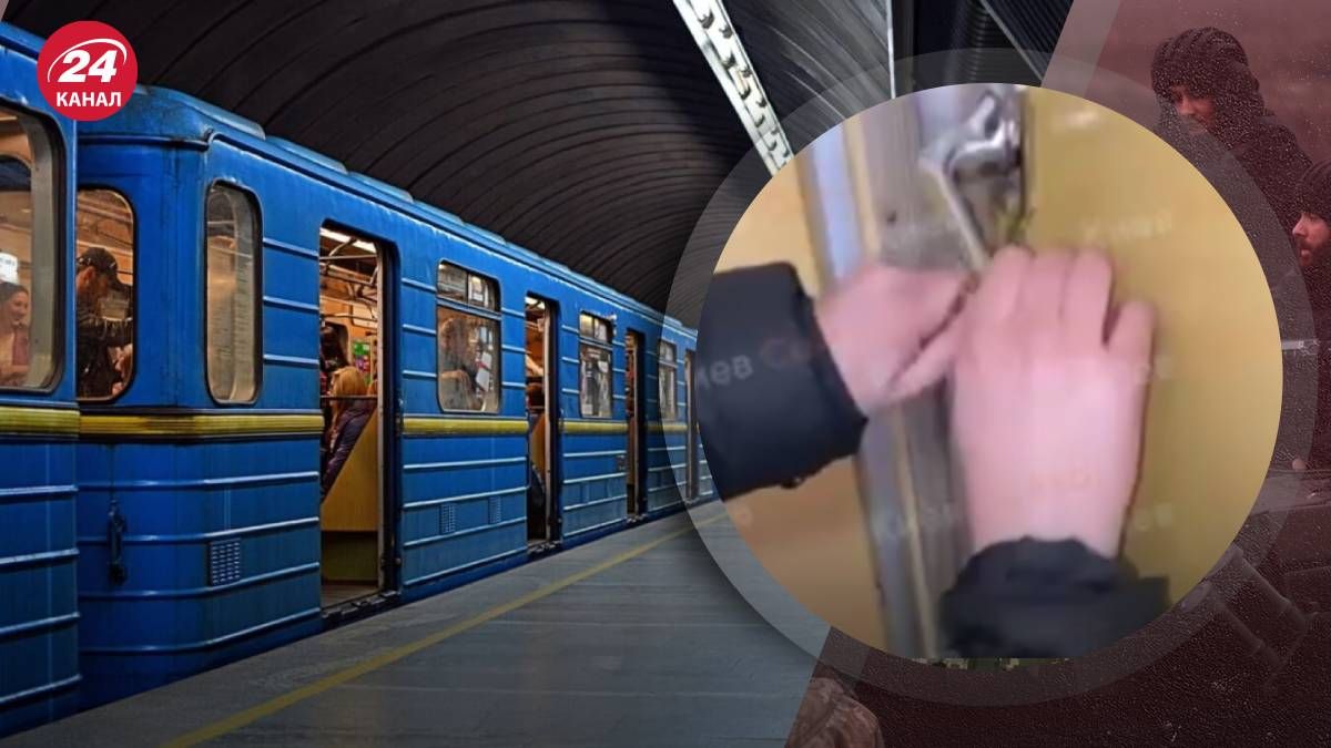 Подростки сломали кабину водителя метро в Киеве