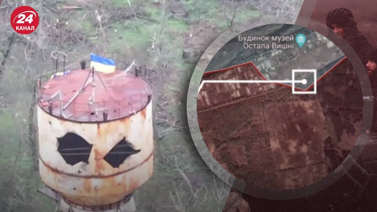 Украинский флаг развевается в Крынках Украинский флаг развевается в Крынках