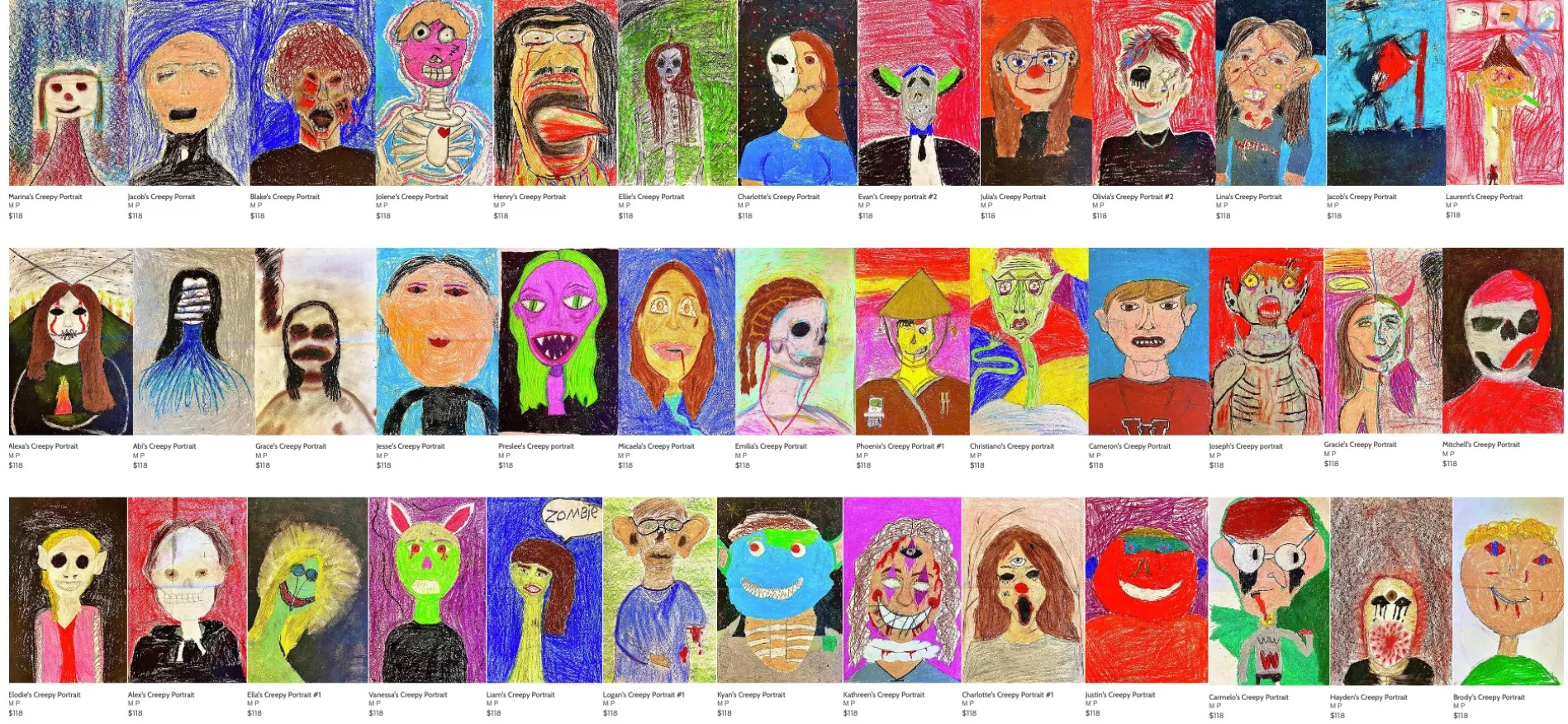 Рисунки учеников, выставлены на сайт Марио Перрона