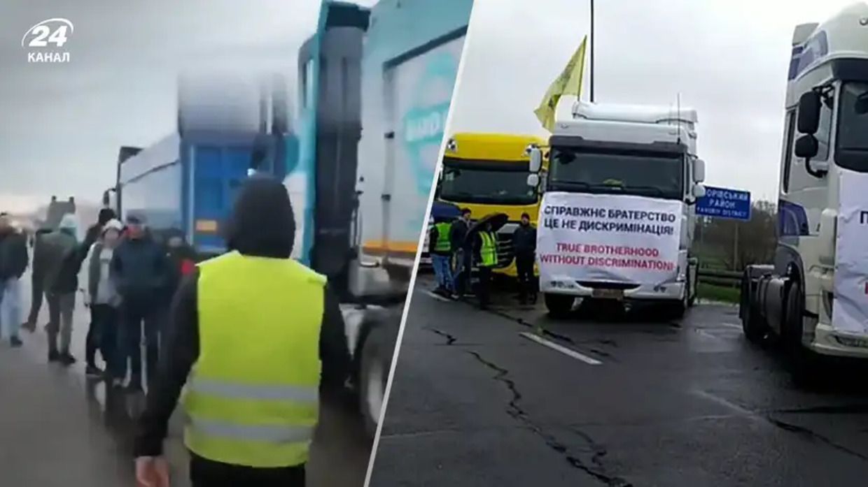 Движение грузовиков заблокировано по всей границе с Польшей