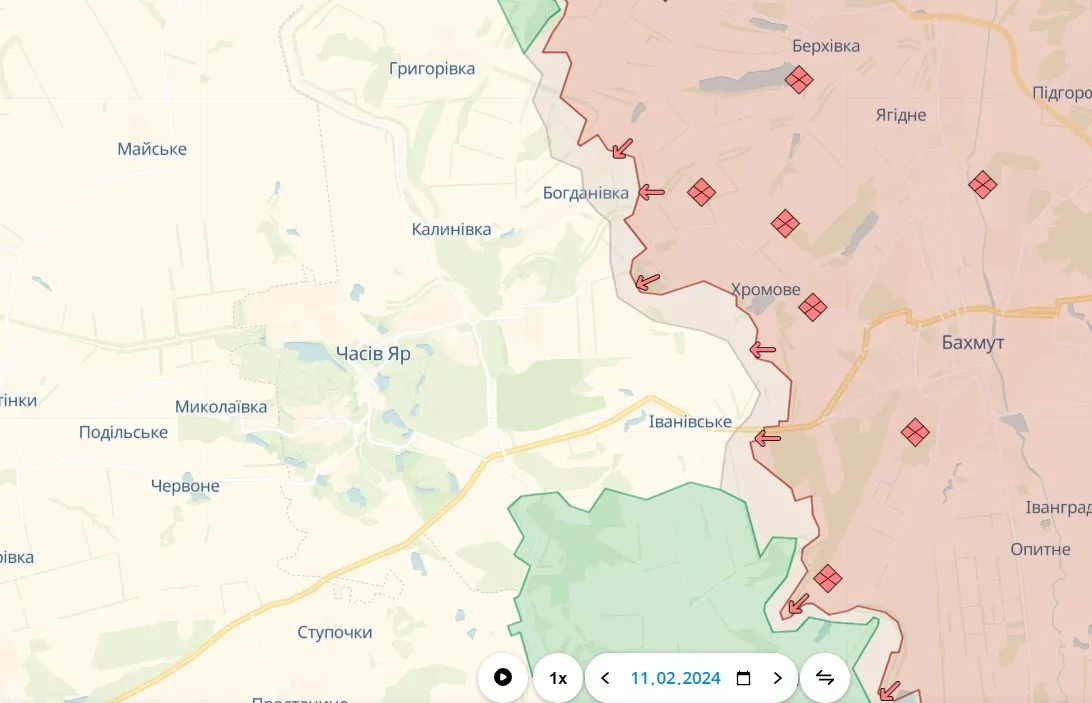 Ситуация возле Часового Яра Ситуация возле Часового Яра