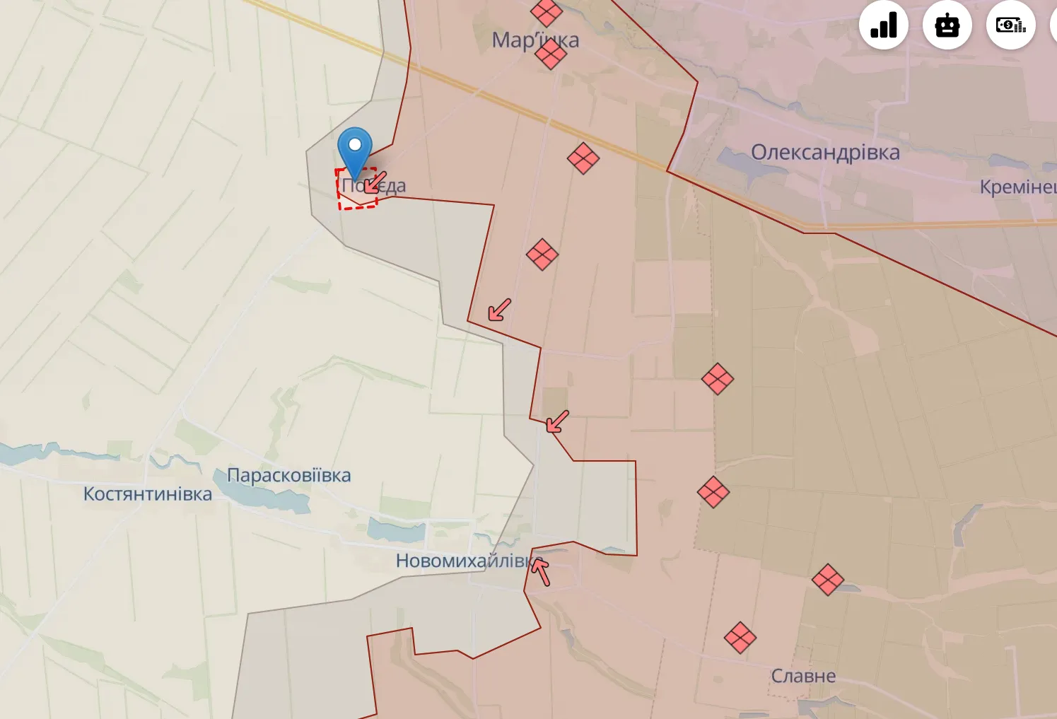 Скриншот карты DeepState Скриншот карты DeepState