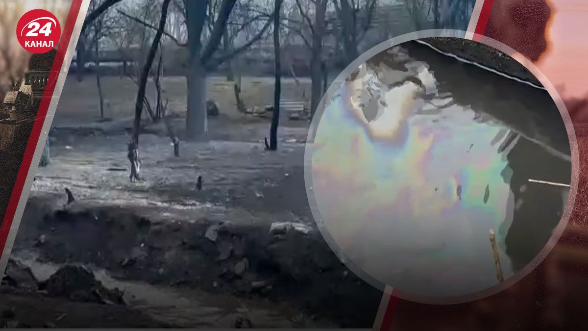 Экологическая катастрофа - состояние улицы в Харькове, где горело топливо - 24 Канал