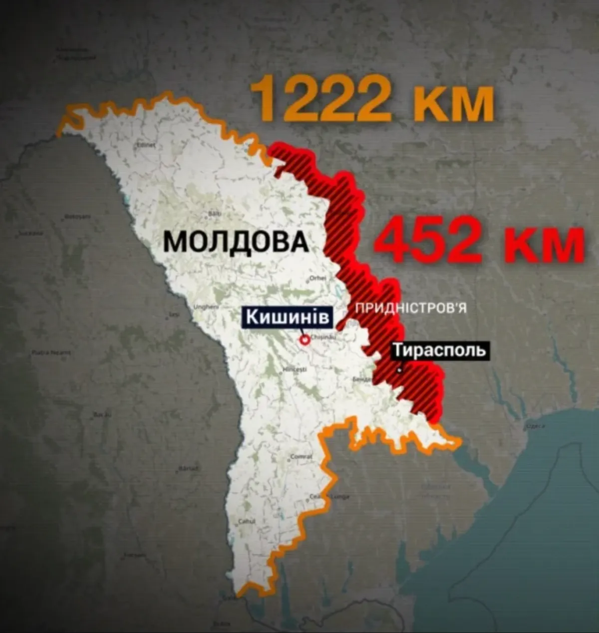 Карта Приднестровья Украины и Молдовы