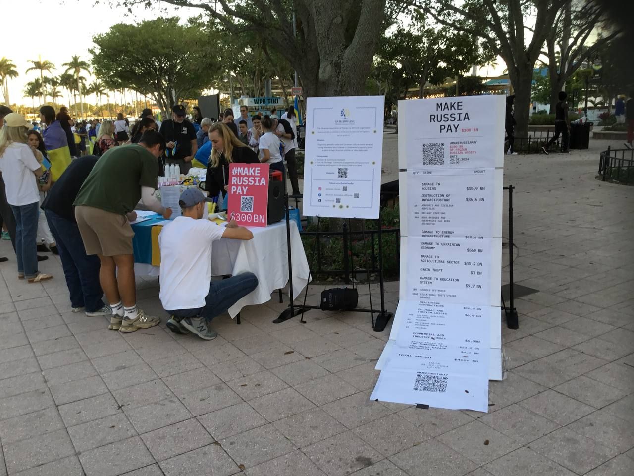 Учасники акції Make Russia Pay