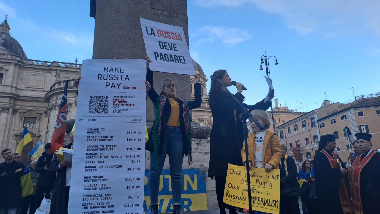 Учасники акції Make Russia Pay