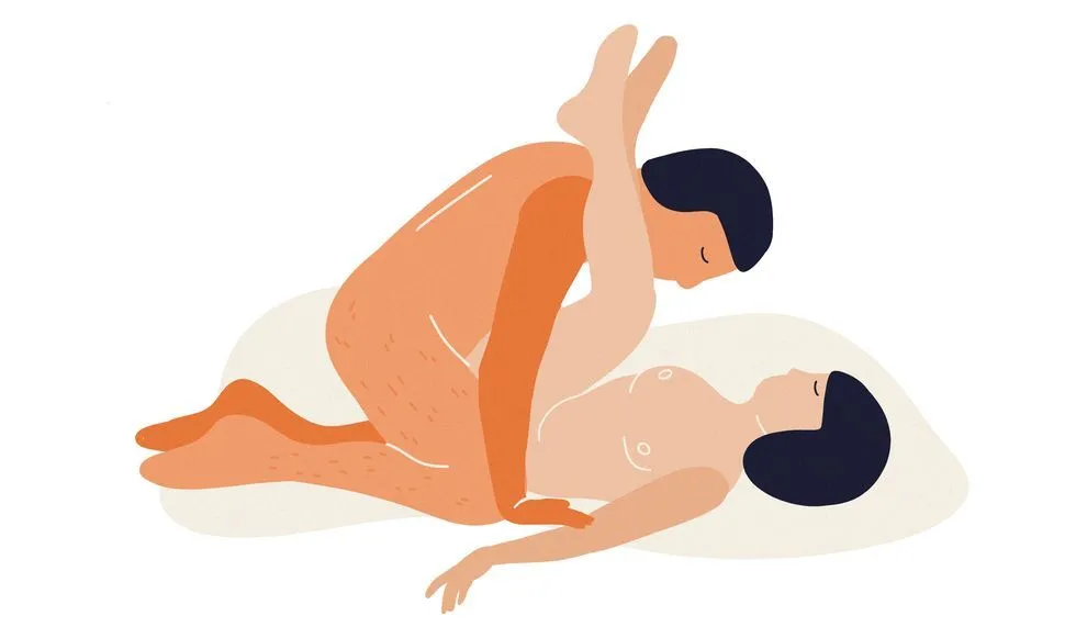 Секс в позиции с ногами на плечах