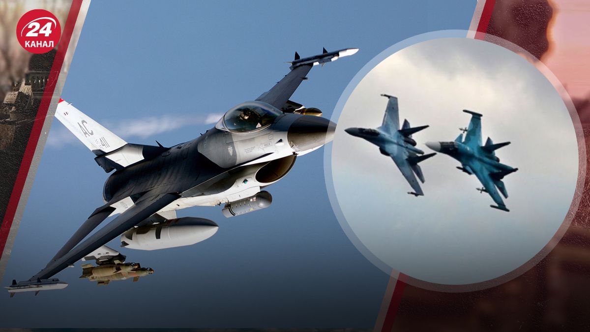 Повітряний бій між F-16 і російським винищувачем