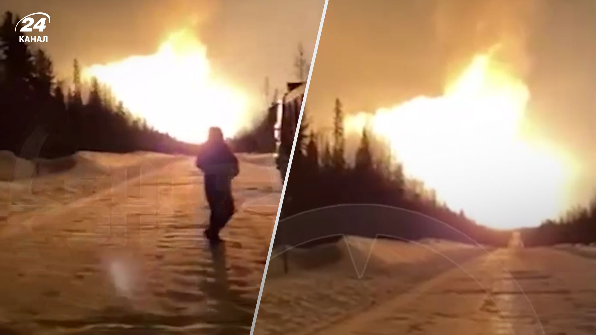 В России пожар на газопроводе В России пожар на газопроводе