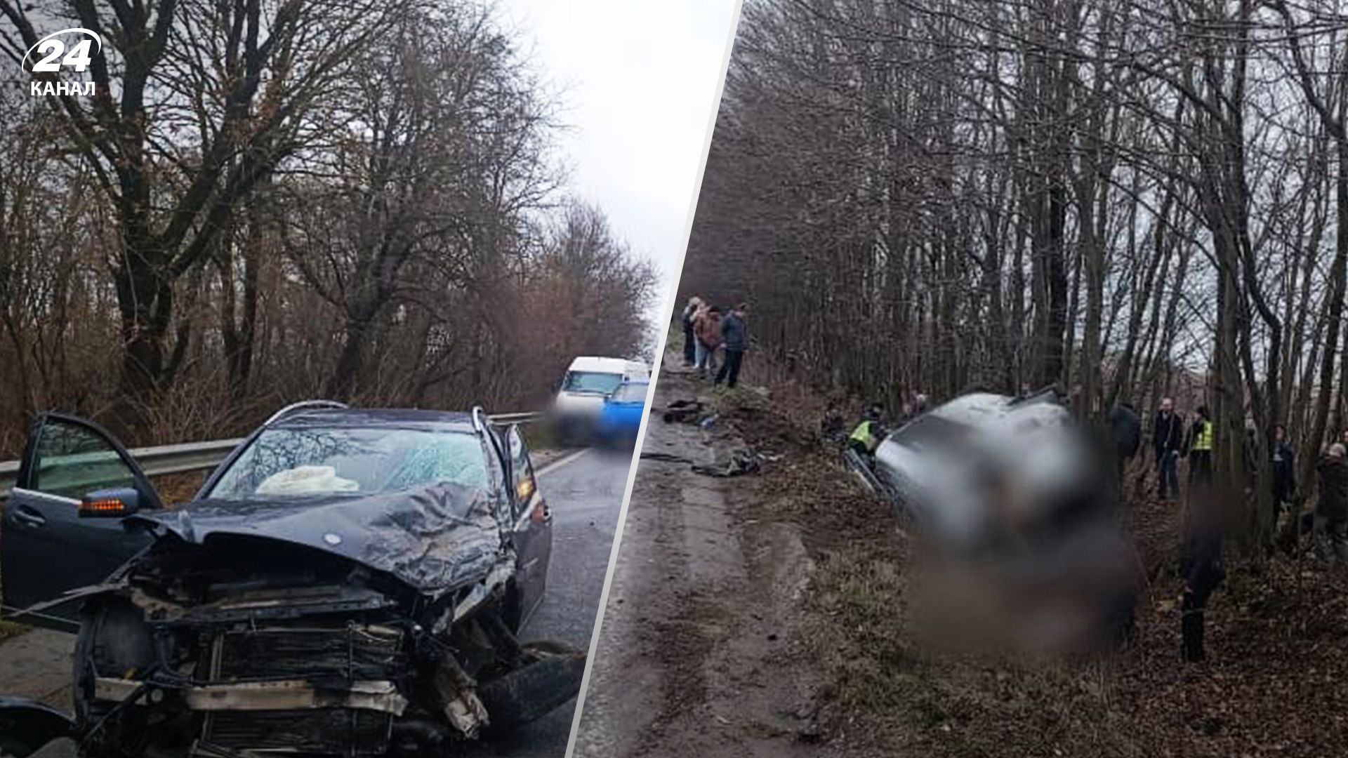 На Прикарпатті легковик врізався в автобус - 24 Канал На Прикарпатті легковик врізався в автобус - 24 Канал