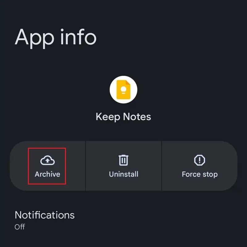 Функция архивирования приложений Функция архивирования приложений