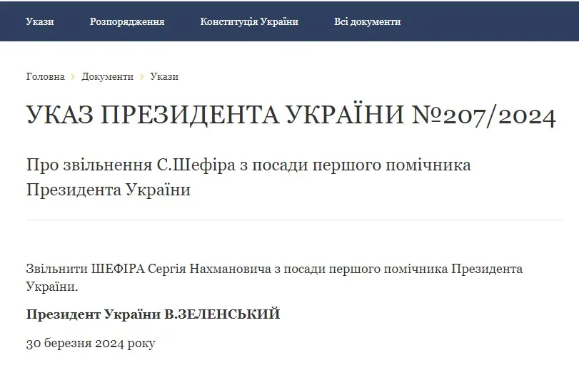 Зеленский уволил Шафира Зеленский уволил Шафира