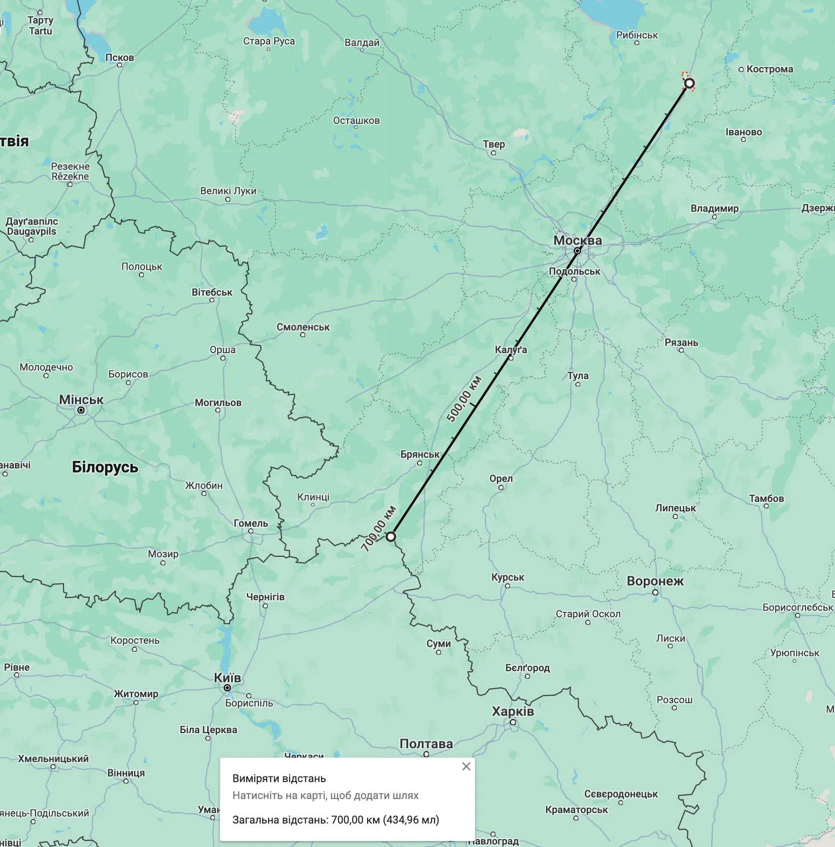 Расстояние от украинской границы до Ярославля Расстояние от украинской границы до Ярославля
