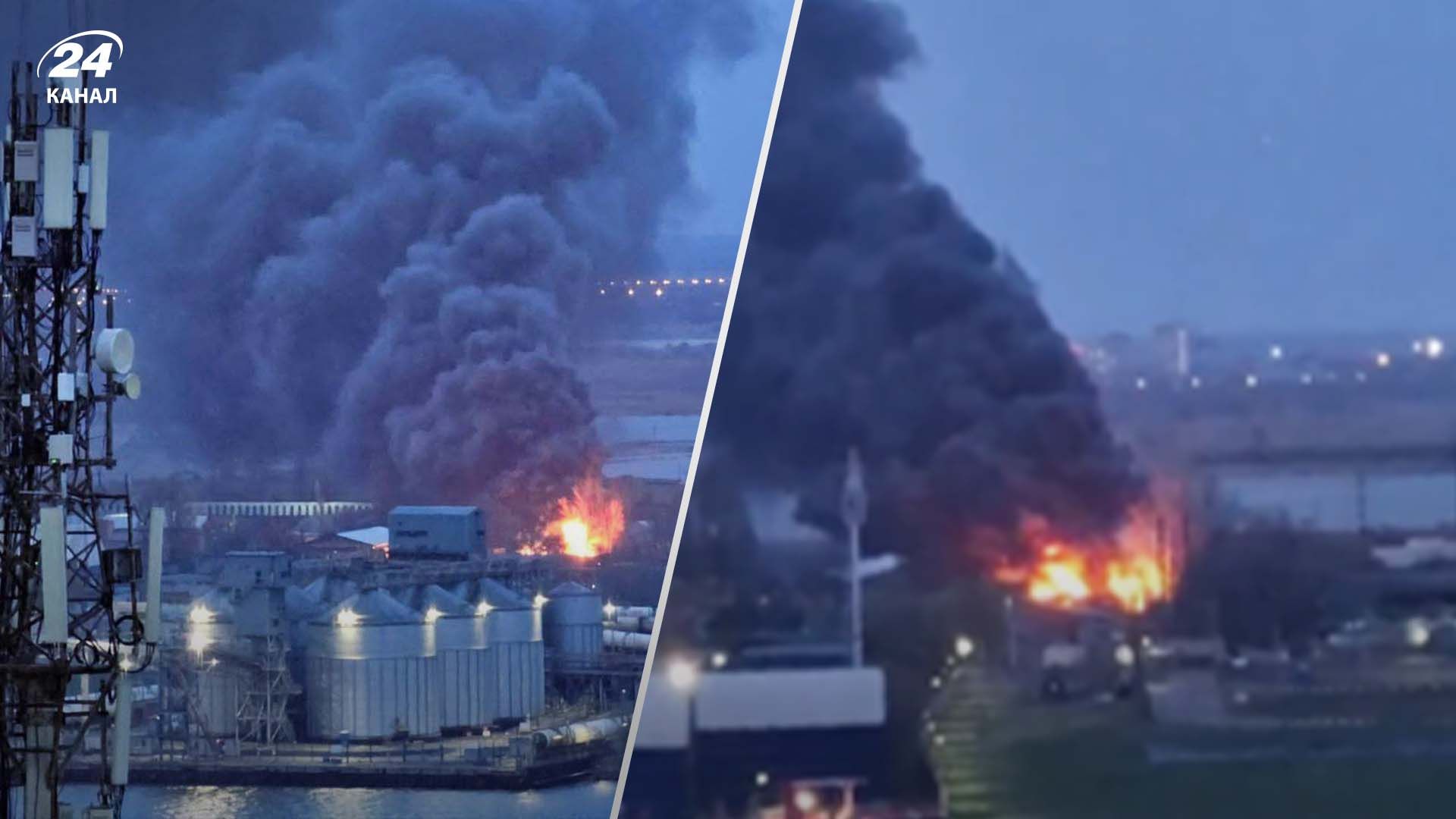 В Ростове взрывы: горит склад с горючим на территории зернового терминала - 24 Канал
