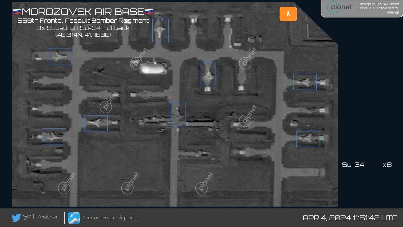 Супутникові знімки з аеродрому Морозовськ