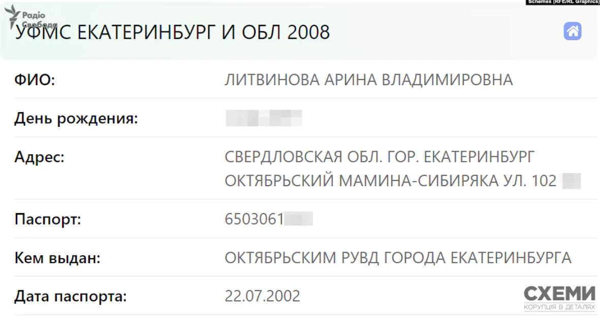 Літвінова була зареєстрована у Єкатеренбурзі Літвінова була зареєстрована у Єкатеренбурзі