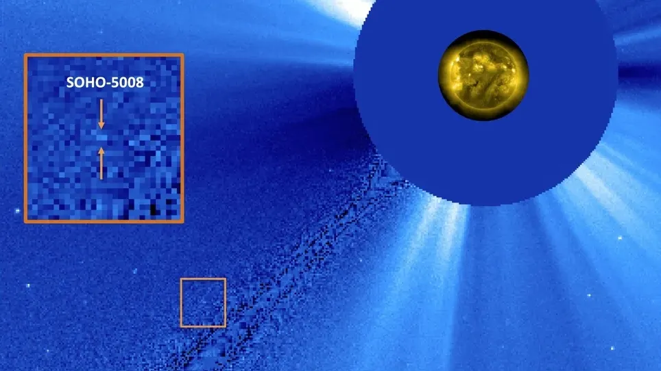 Нова комета SOHO-5008 була знищена Сонцем через кілька годин після закінчення затемнення