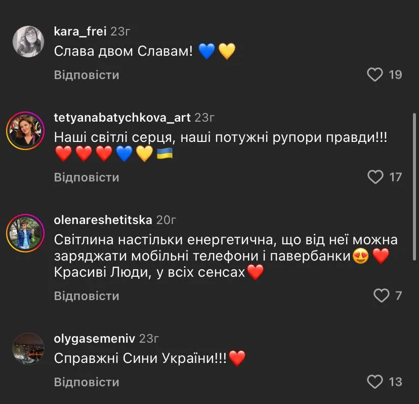 Коментарі під постом Святослава Вакарчука