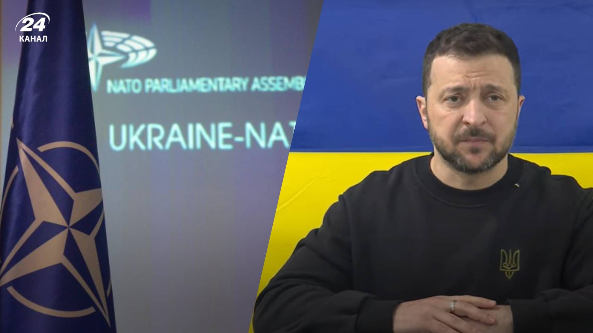 Зеленский выступил на заседании Совета Украина - НАТО