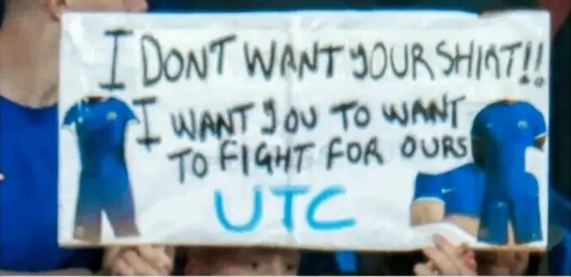 Банер фаната Челсі на матчі проти Арсенала Банер фаната Челсі на матчі проти Арсенала