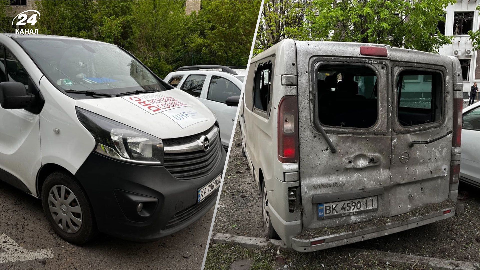 В Харькове ракетный удар повредил авто организации из Дании, которые развозили гумпомощь - 24 Канал