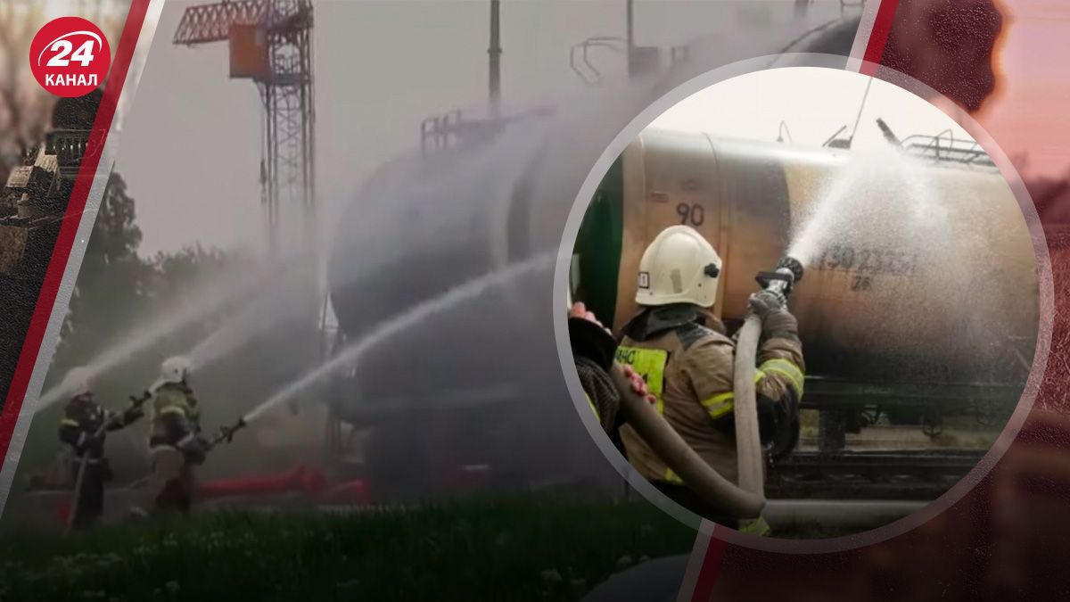 Під Сімферополем спалахнули цистерни з паливом Під Сімферополем спалахнули цистерни з паливом